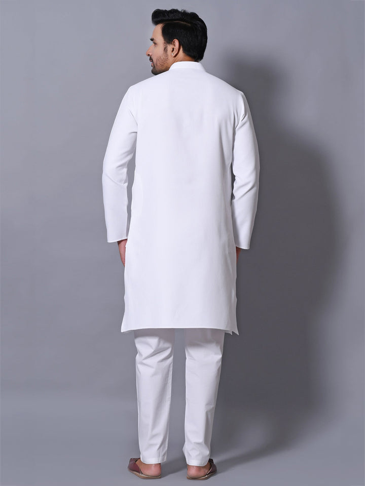 Textured White Kurta Set