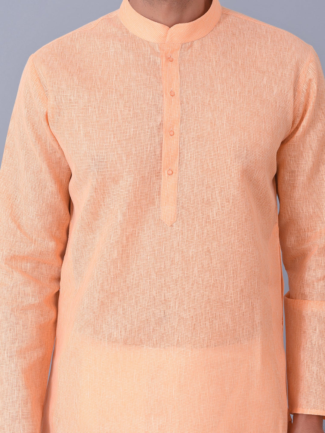 Textured Orange Kurta Set