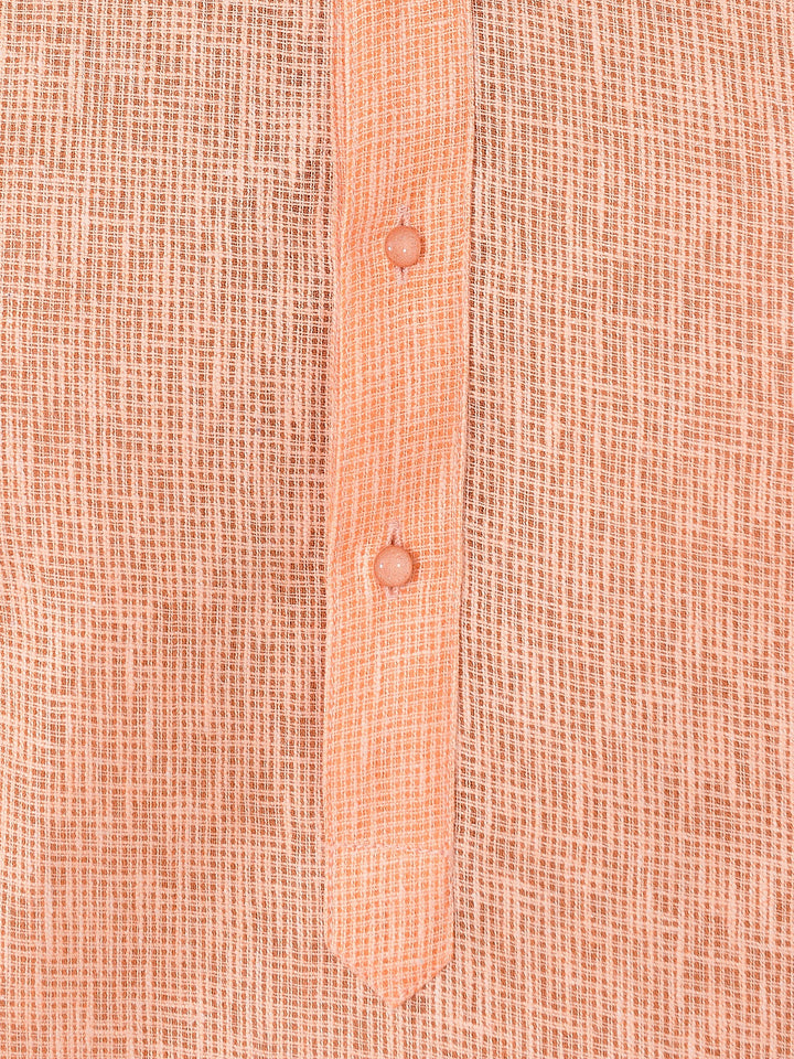 Textured Orange Kurta Set