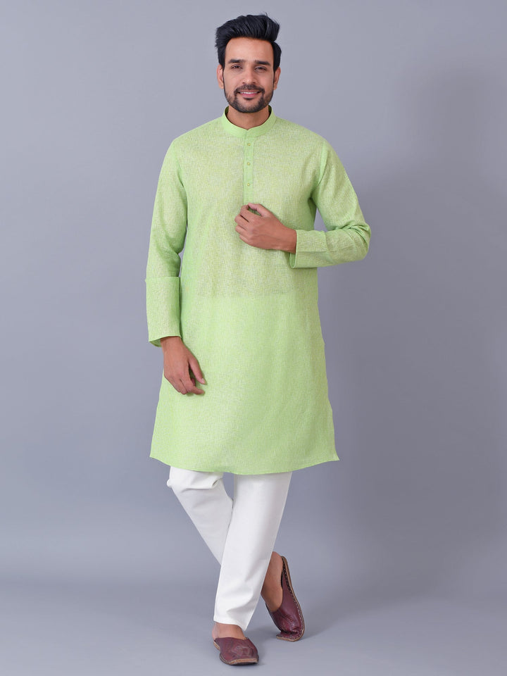 Textured Green Kurta Set