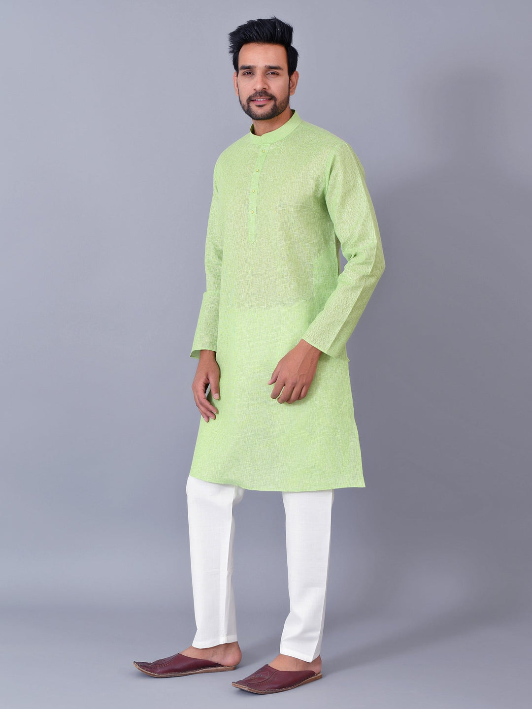 Textured Green Kurta Set