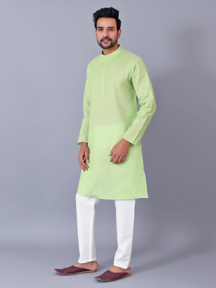 Textured Green Kurta Set