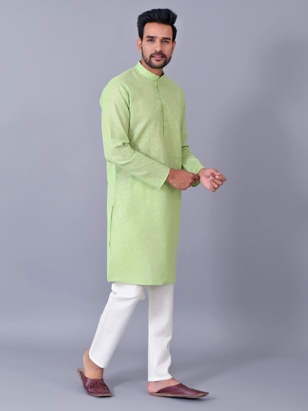 Textured Green Kurta Set