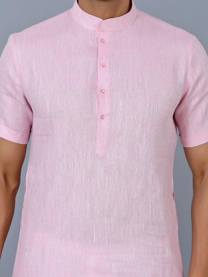 Textured Pink Kurta Set