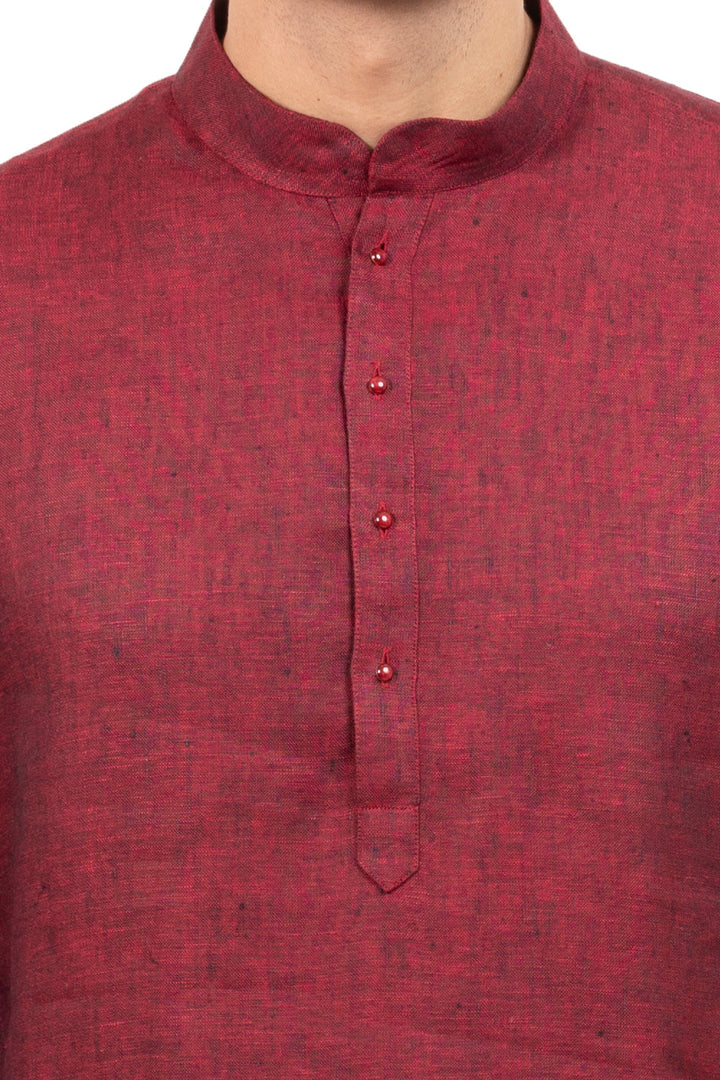 Textured Maroon Kurta Set