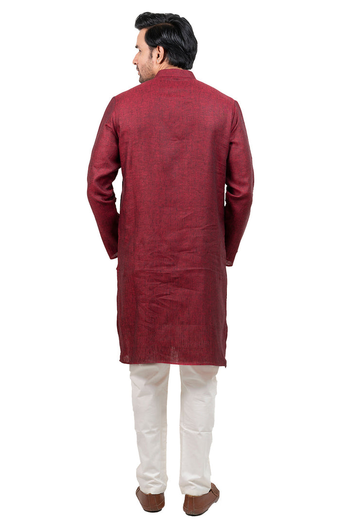 Textured Maroon Kurta Set