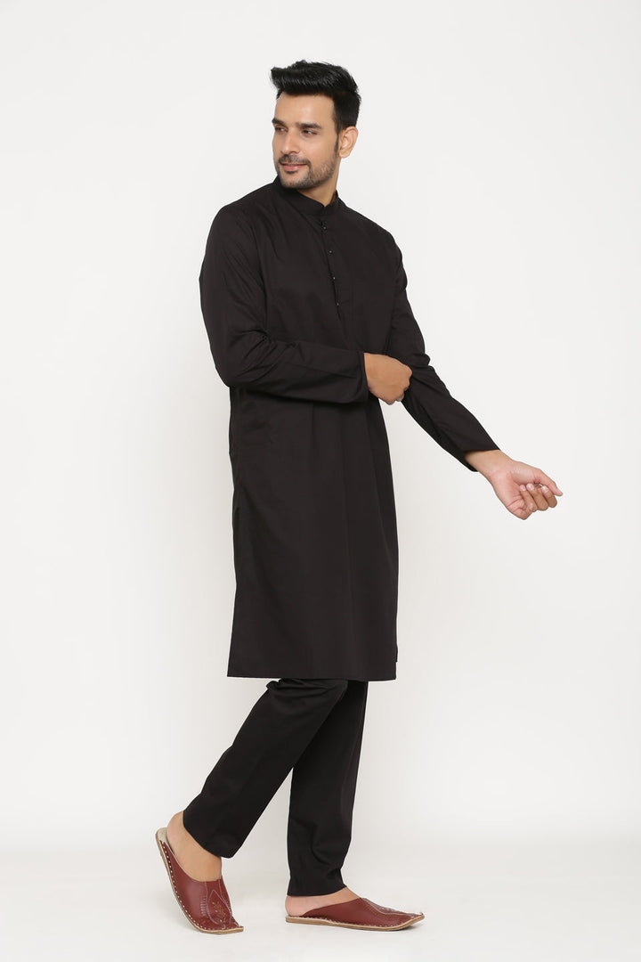 Solid Black Kurta Set