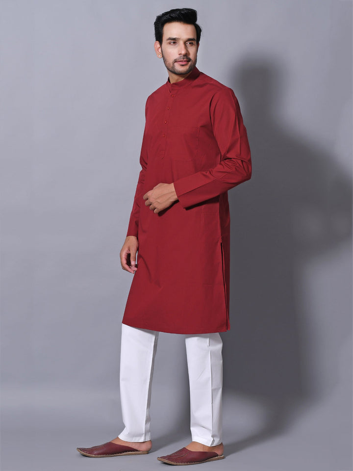 Solid Maroon Kurta Set