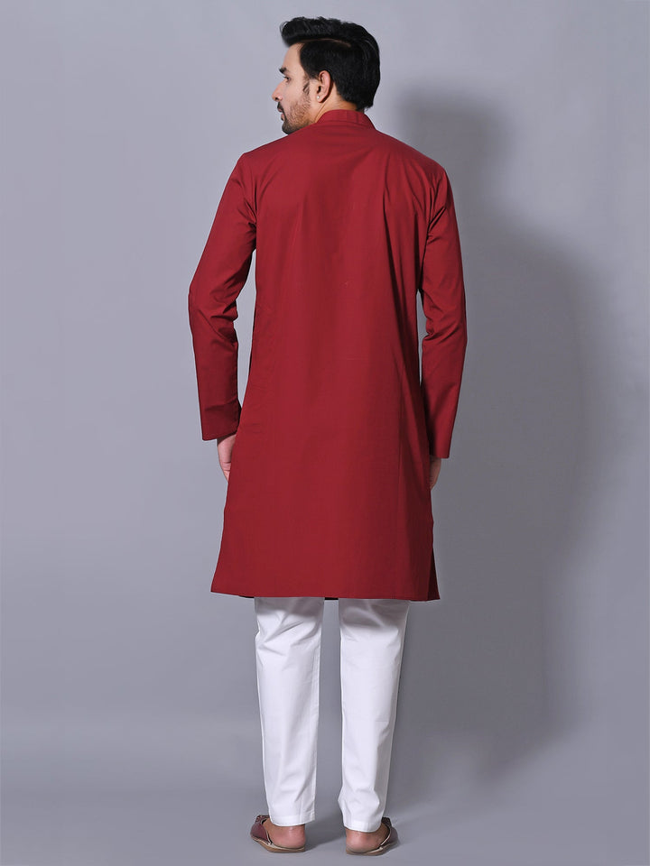 Solid Maroon Kurta Set