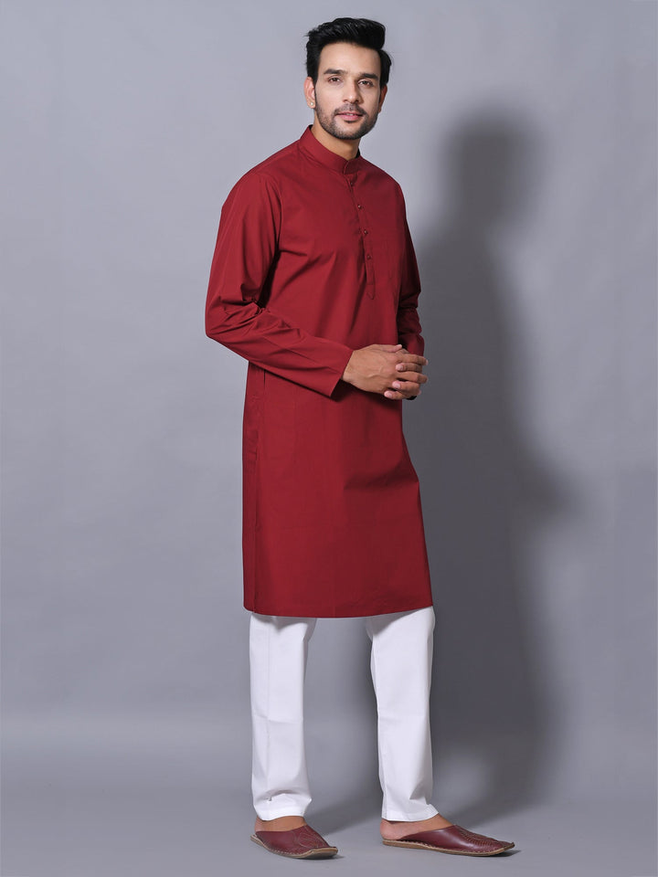 Solid Maroon Kurta Set