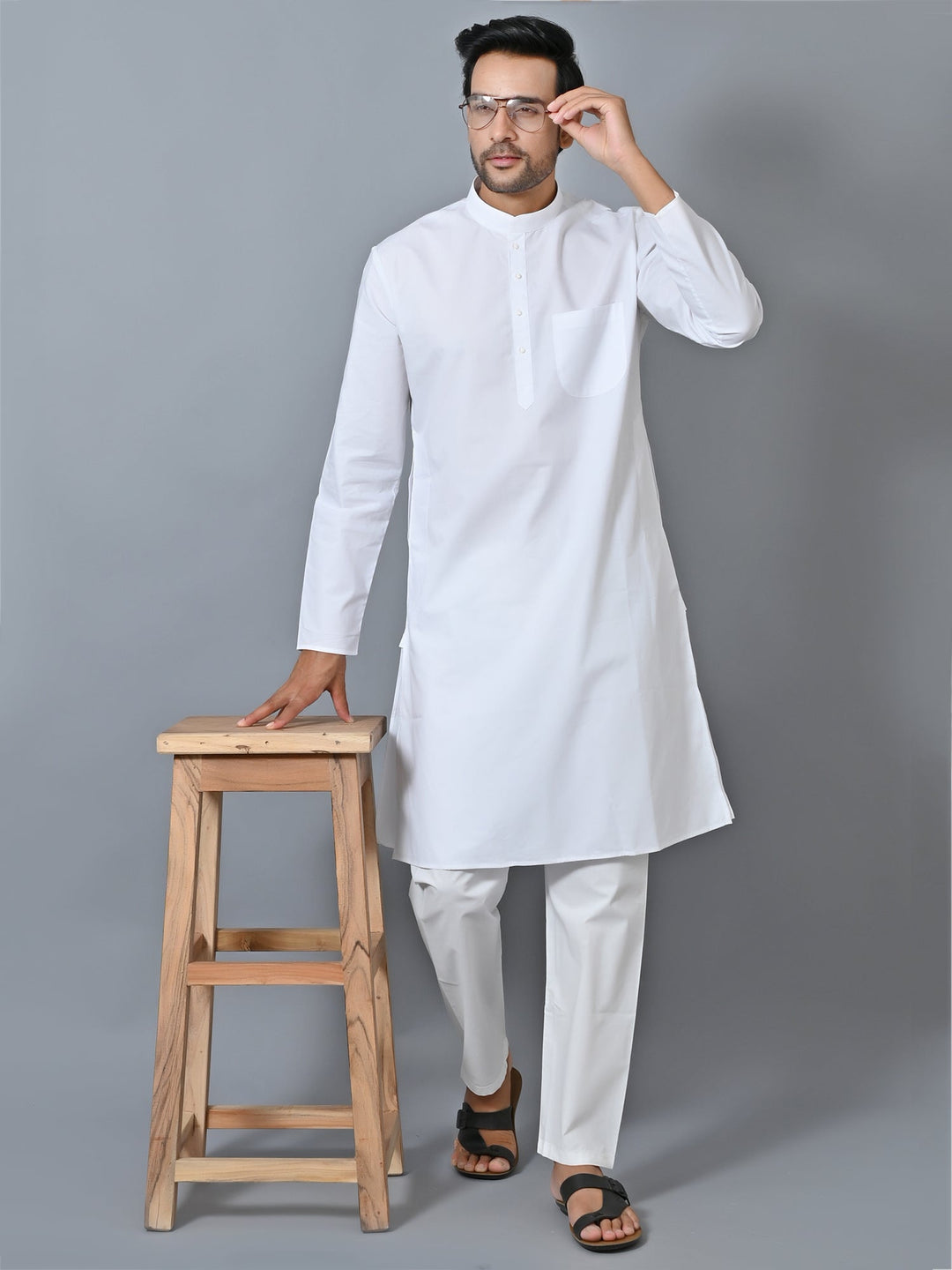 Solid White Kurta Set