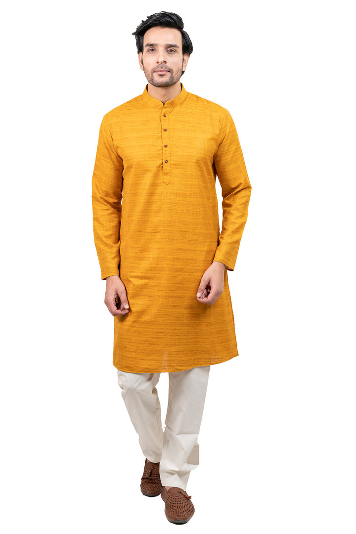 Textured Mustard Kurta Set
