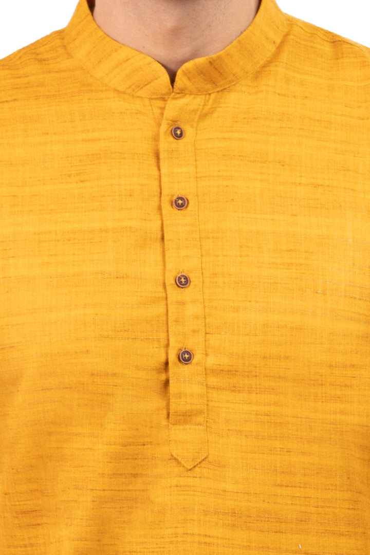 Textured Mustard Kurta Set