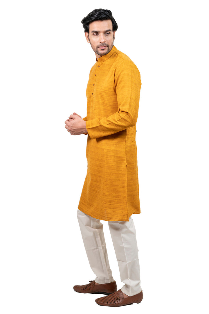 Textured Mustard Kurta Set