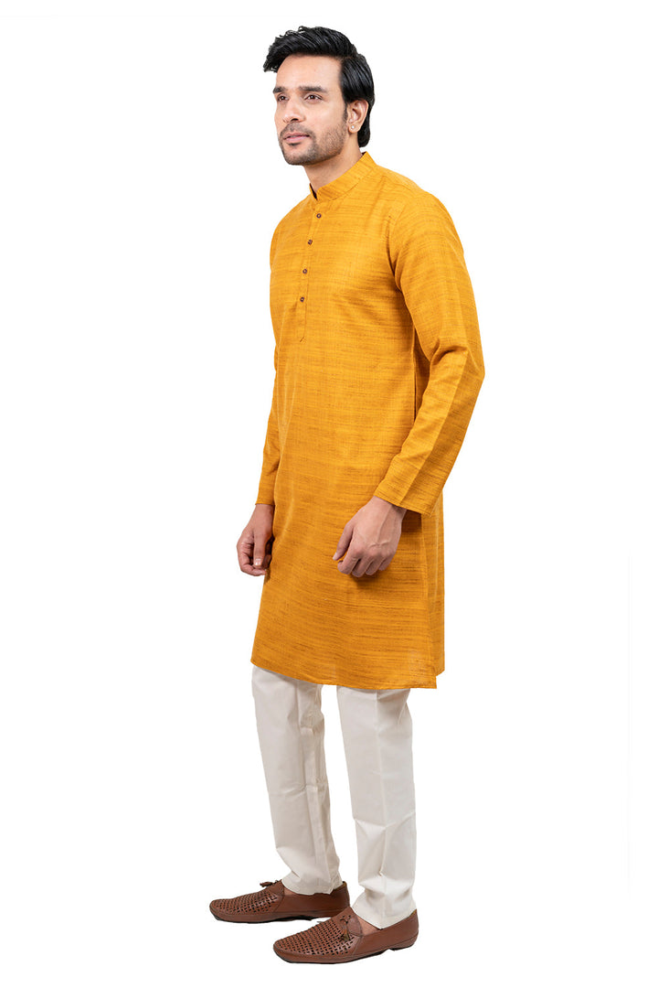 Textured Mustard Kurta Set