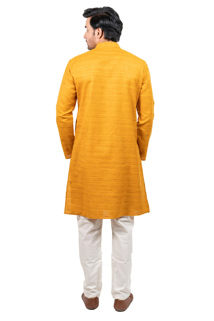 Textured Mustard Kurta Set