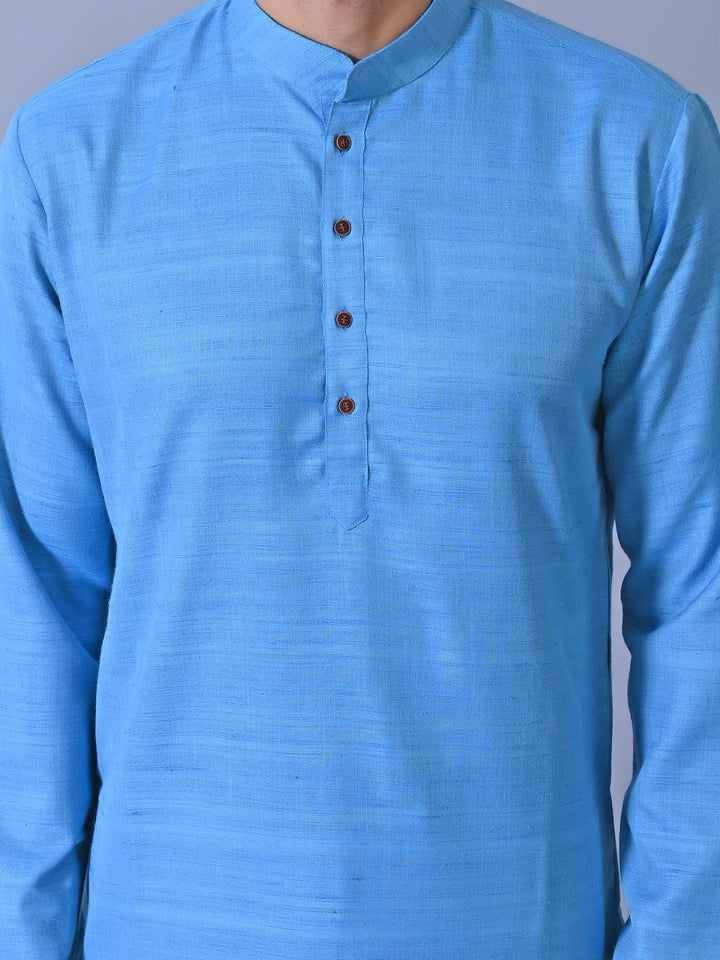 Textured Blue Kurta Set