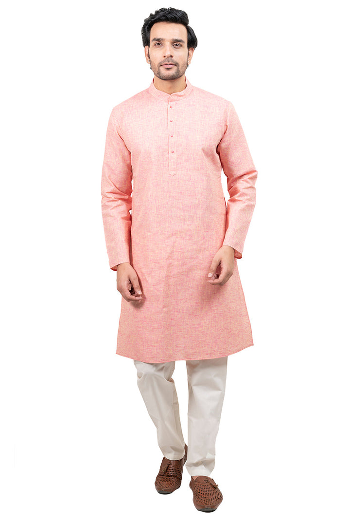 Textured Pink Kurta Set
