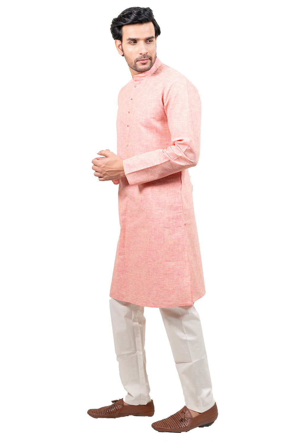 Textured Pink Kurta Set