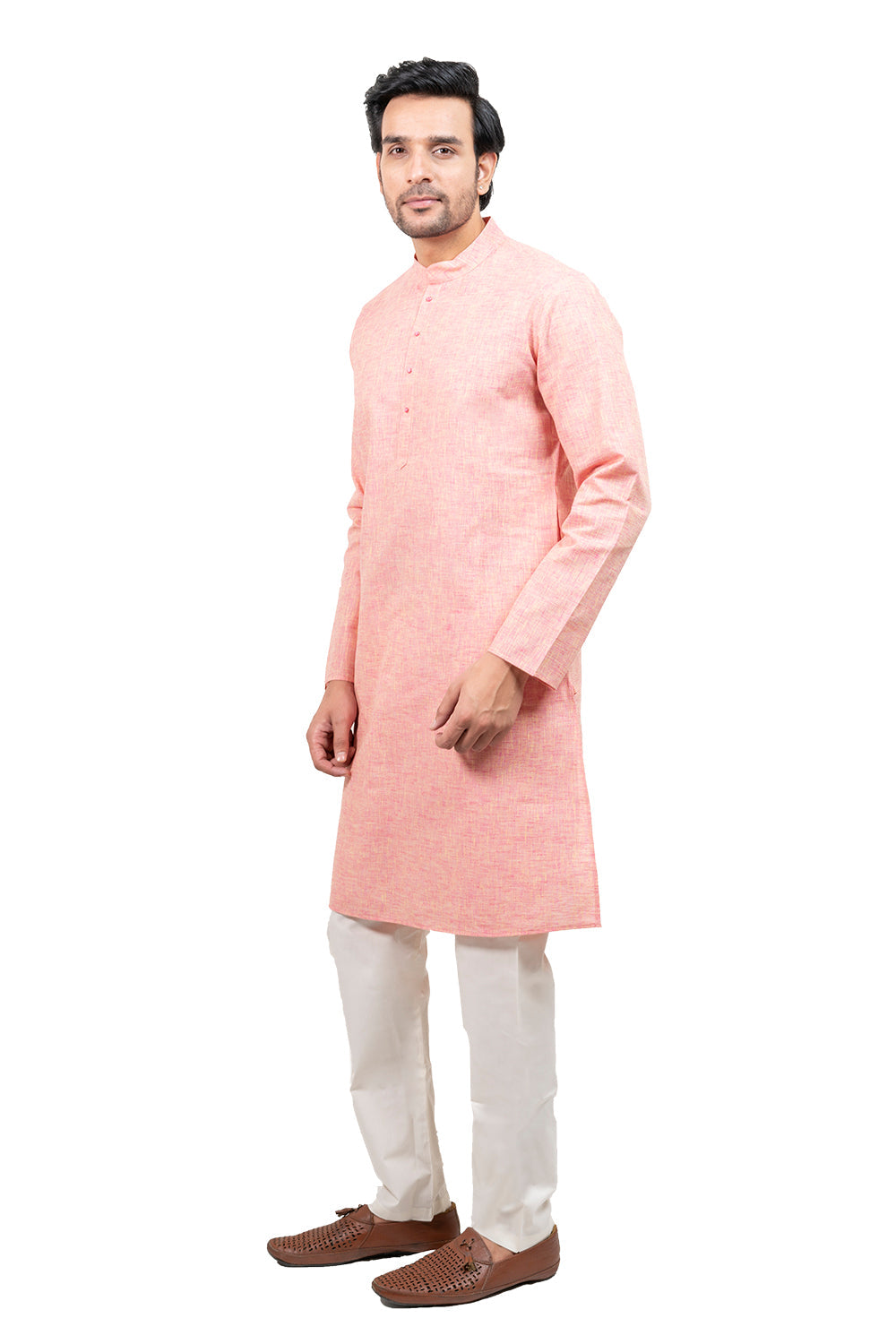 Textured Pink Kurta Set