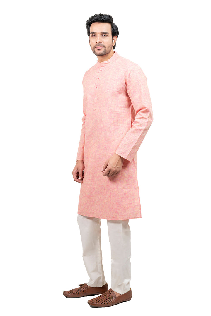 Textured Pink Kurta Set