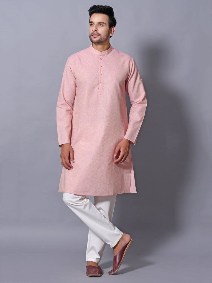 Textured Rose Gold Kurta Set