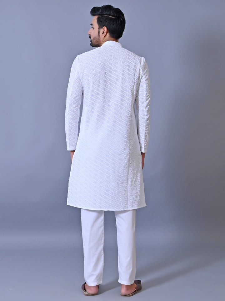 Chikan White Kurta Set