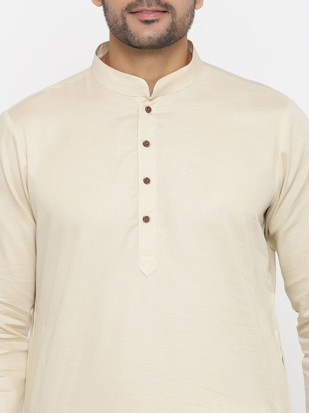 Textured Cream Kurta Set