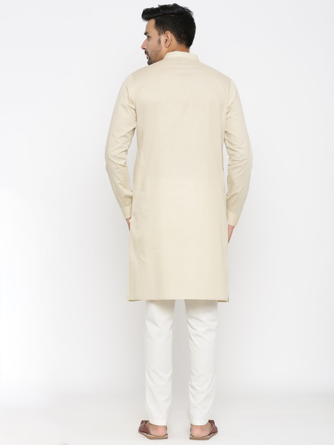 Textured Cream Kurta Set