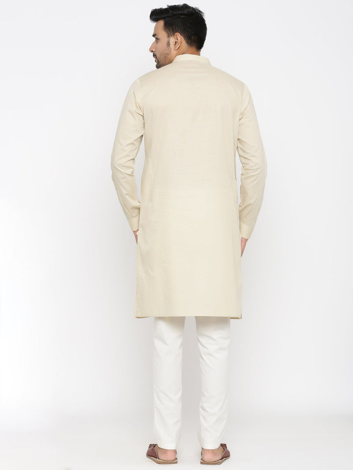 Textured Cream Kurta Set