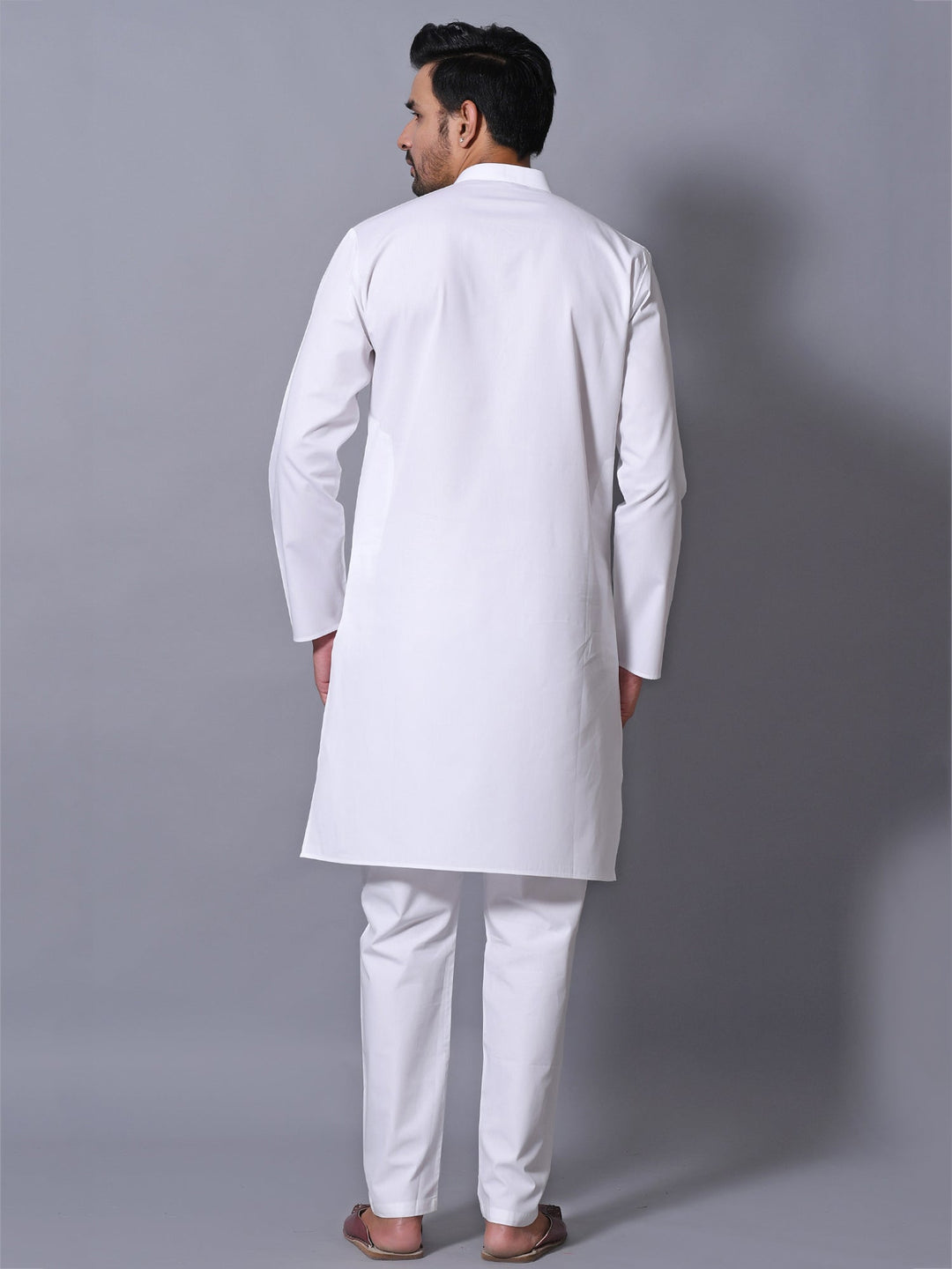 Textured White Kurta Set