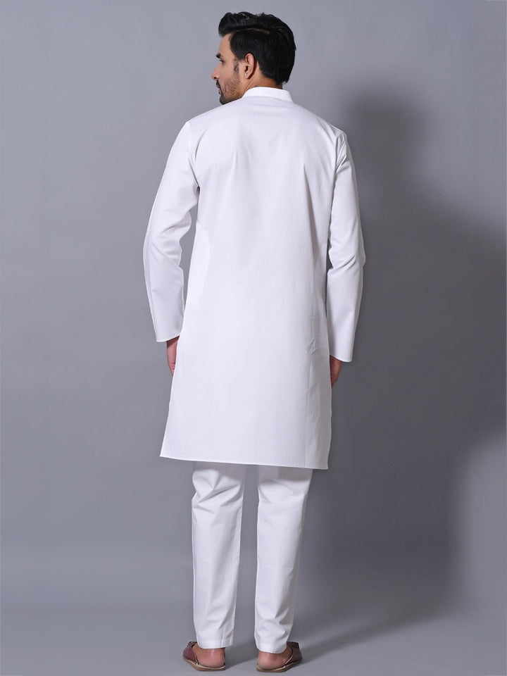 Textured White Kurta Set