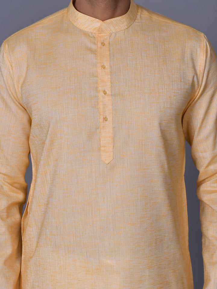 Textured Mustard Kurta Set