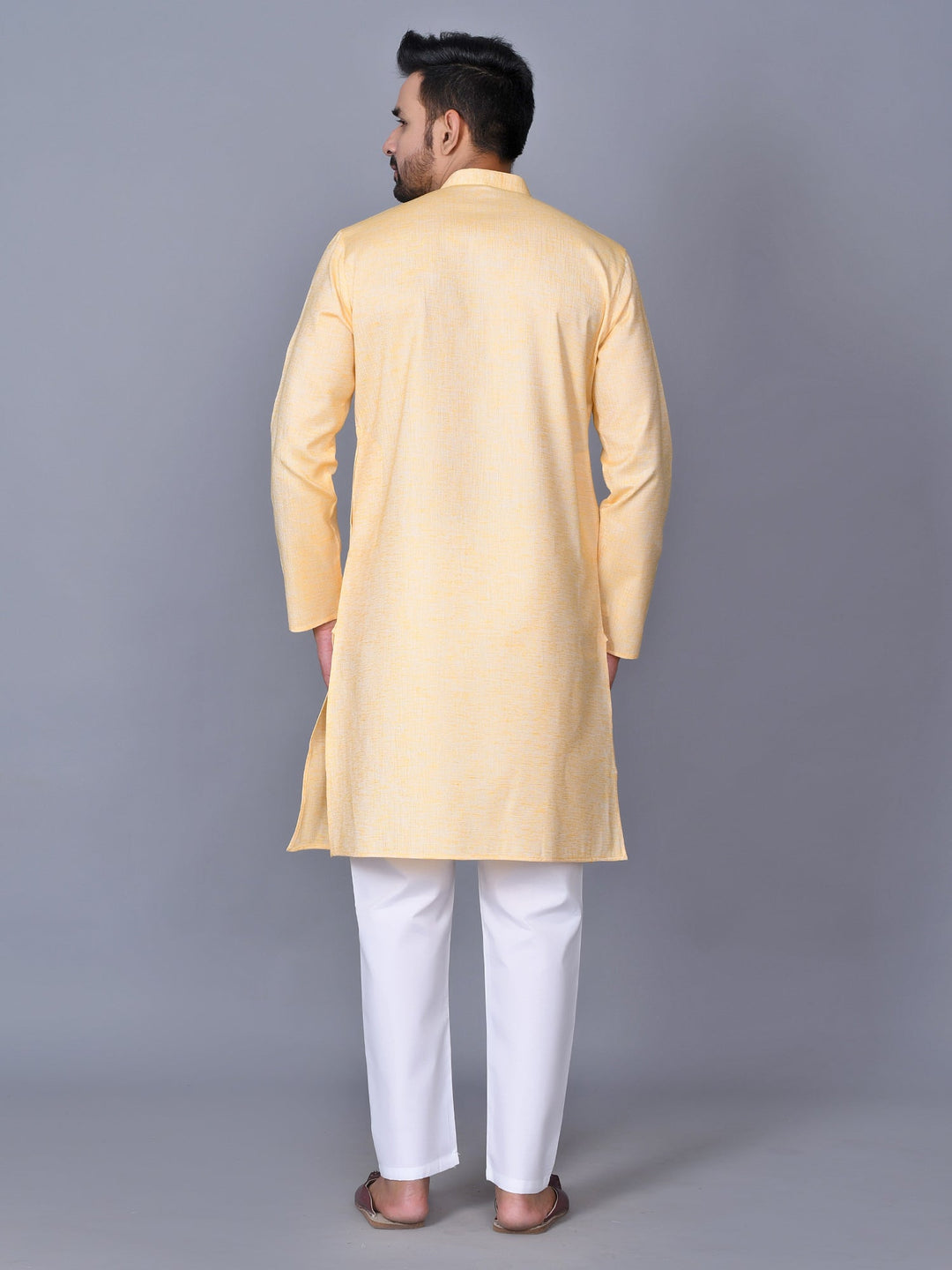 Textured Mustard Kurta Set