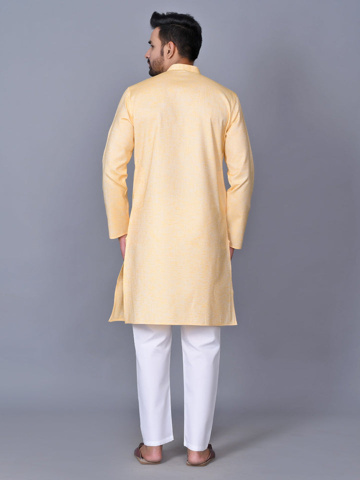Textured Mustard Kurta Set