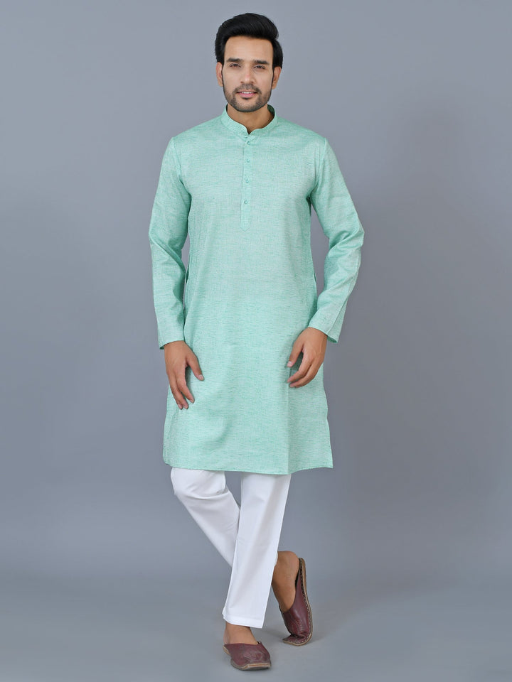 Textured Green Kurta Set