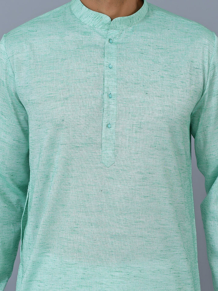 Textured Green Kurta Set