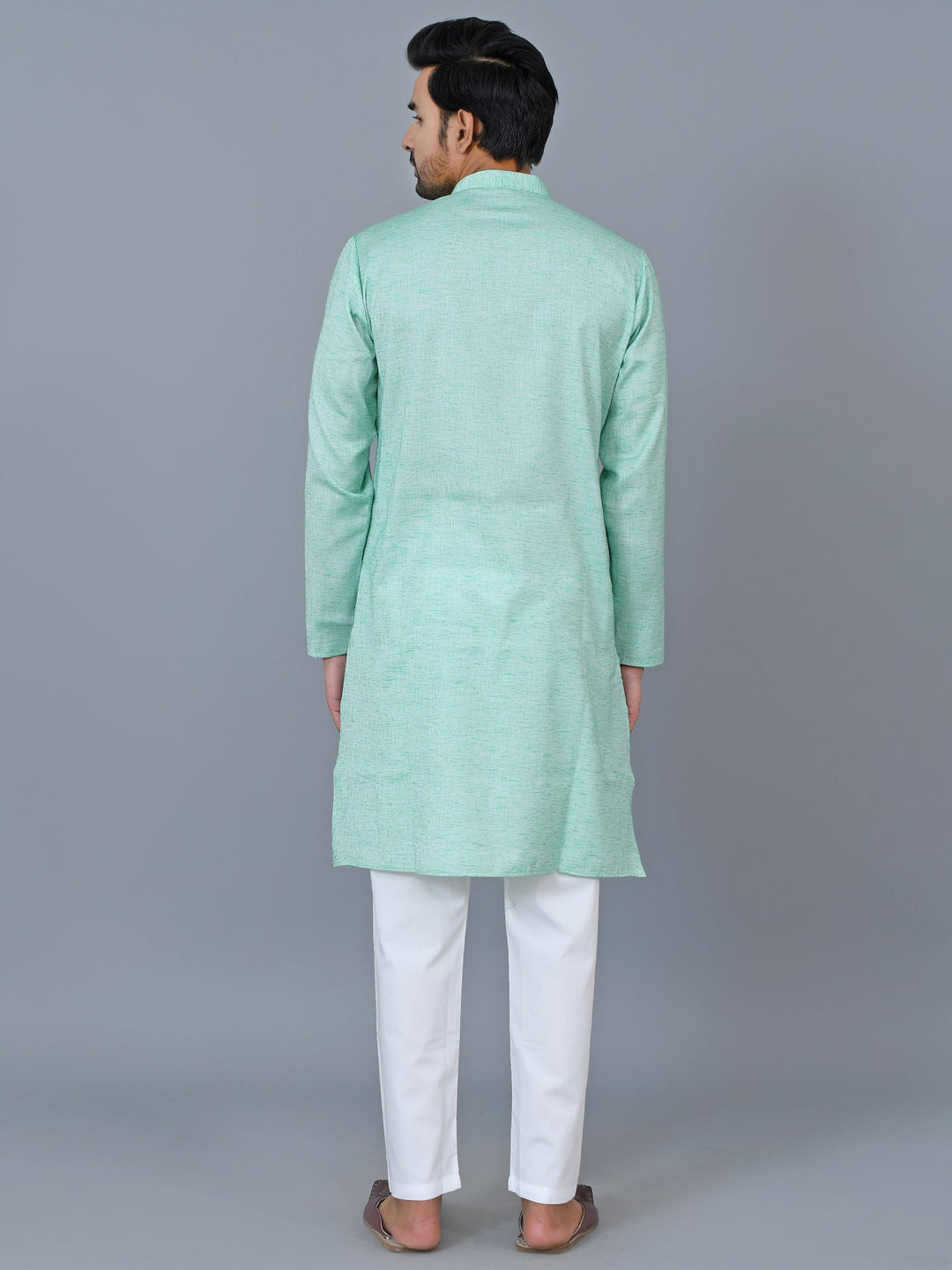 Textured Green Kurta Set