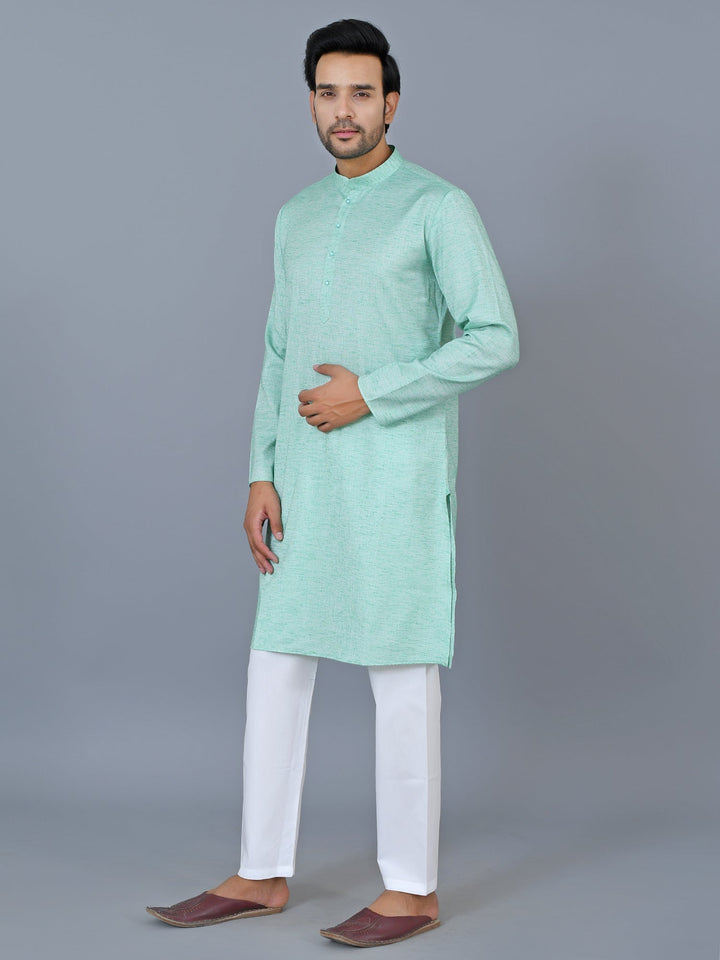 Textured Green Kurta Set
