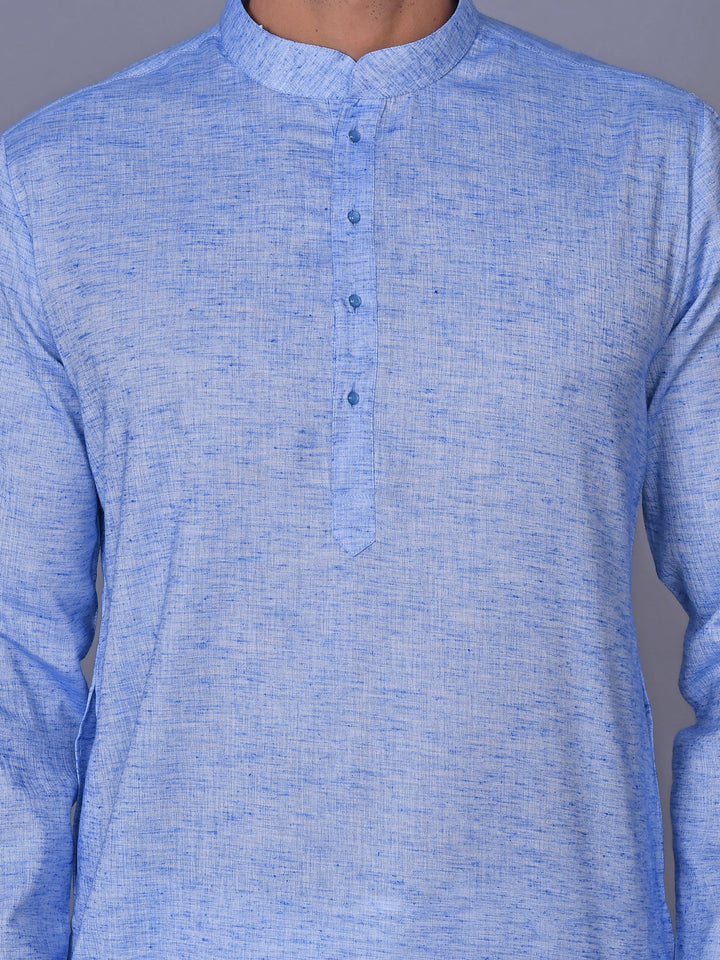 Textured Blue Kurta Set