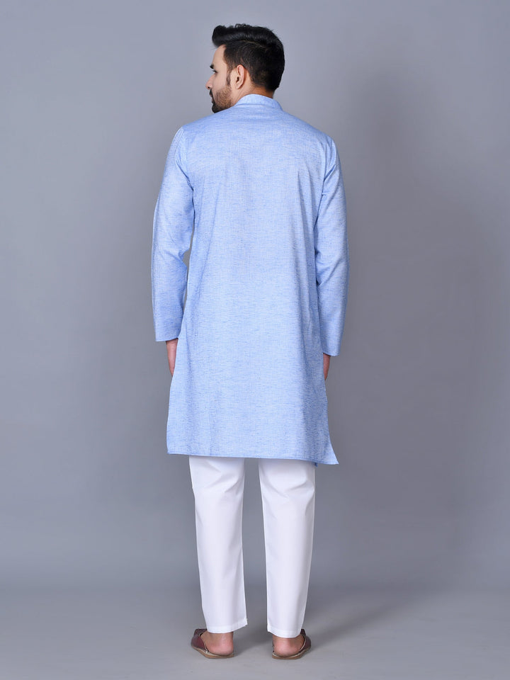 Textured Blue Kurta Set