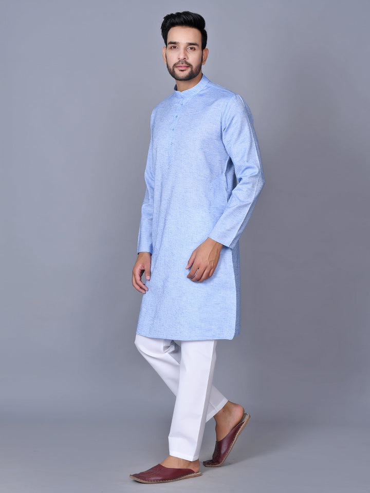 Textured Blue Kurta Set