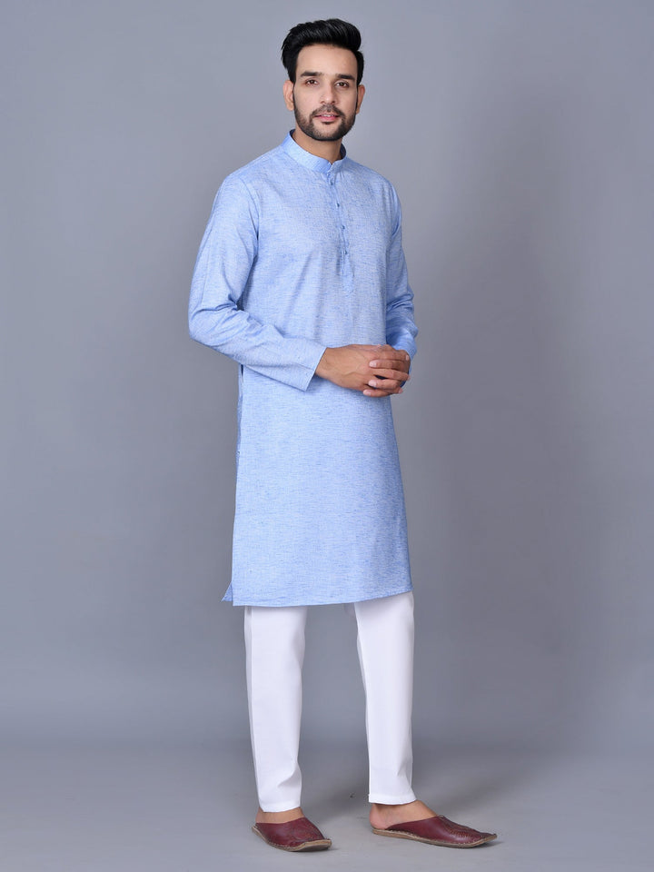 Textured Blue Kurta Set