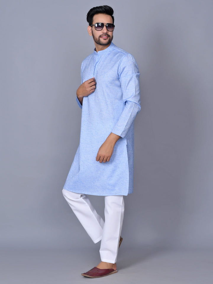 Textured Blue Kurta Set