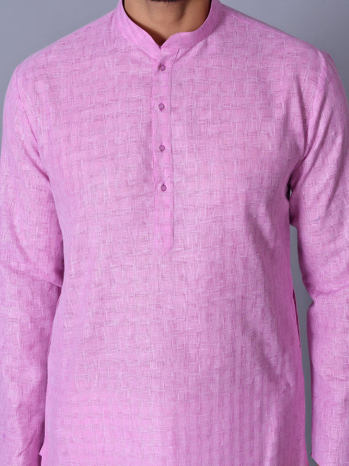 Textured Pink Kurta Set