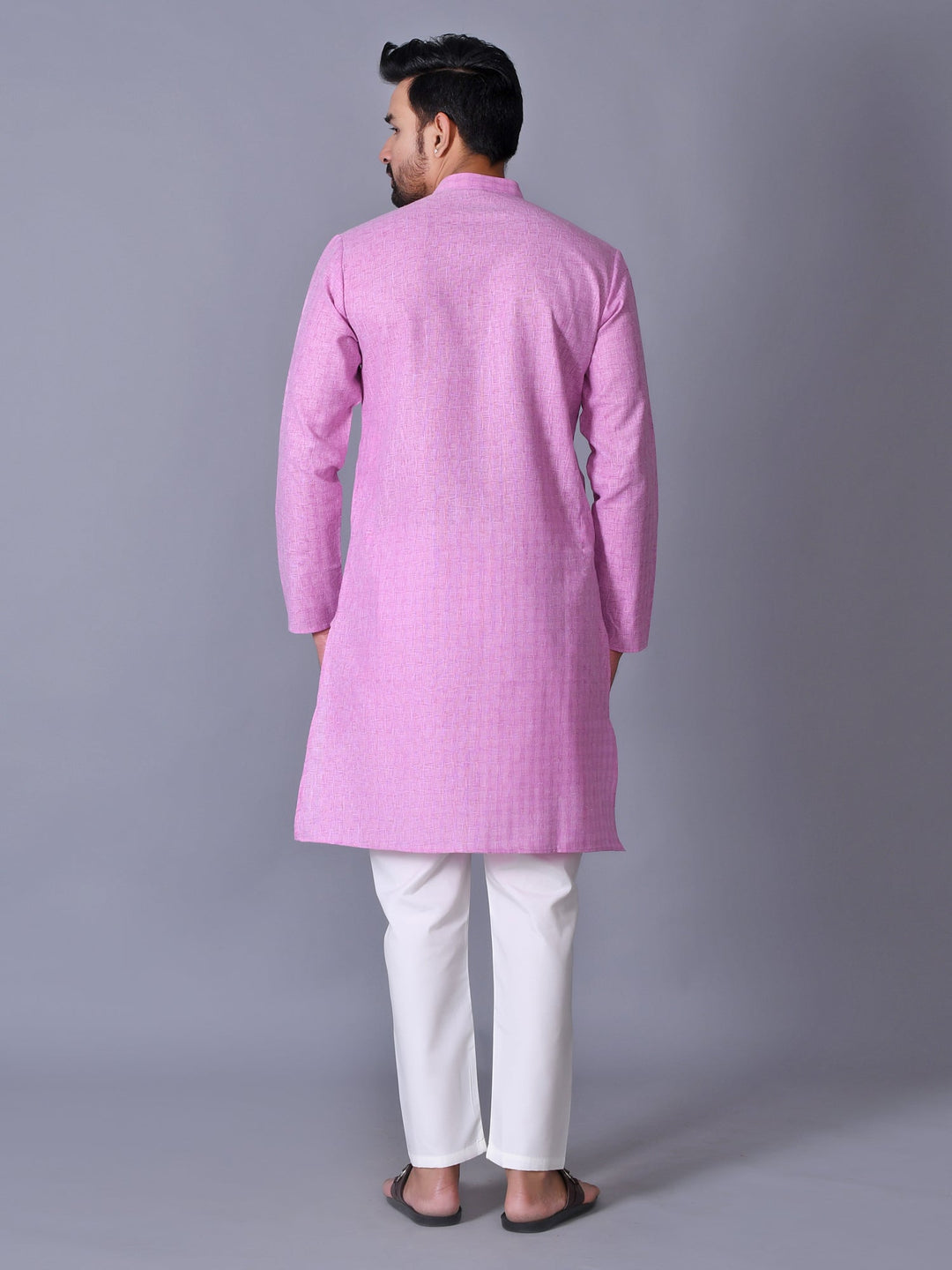 Textured Pink Kurta Set
