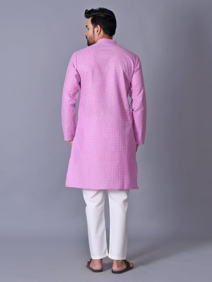 Textured Pink Kurta Set