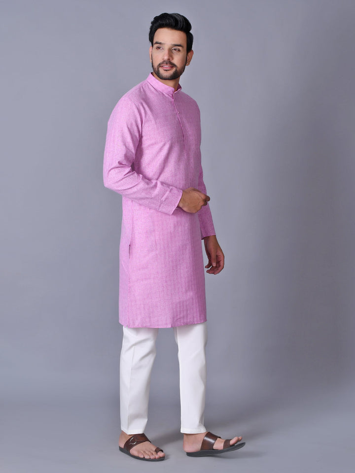 Textured Pink Kurta Set