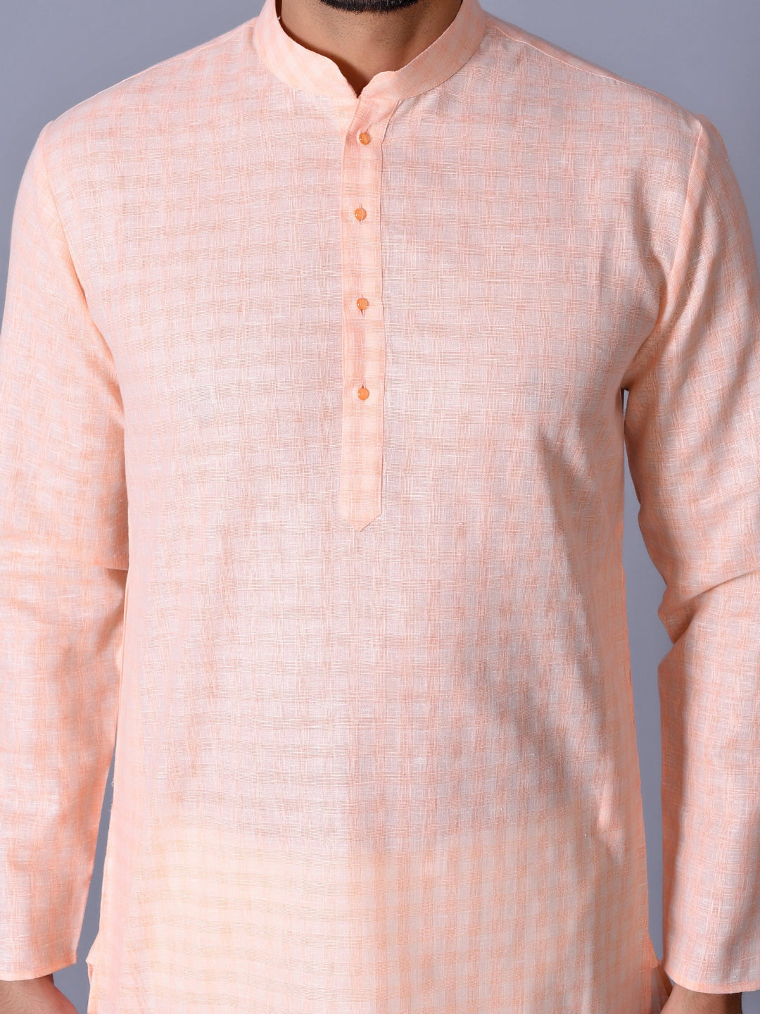 Textured Peach Kurta Set