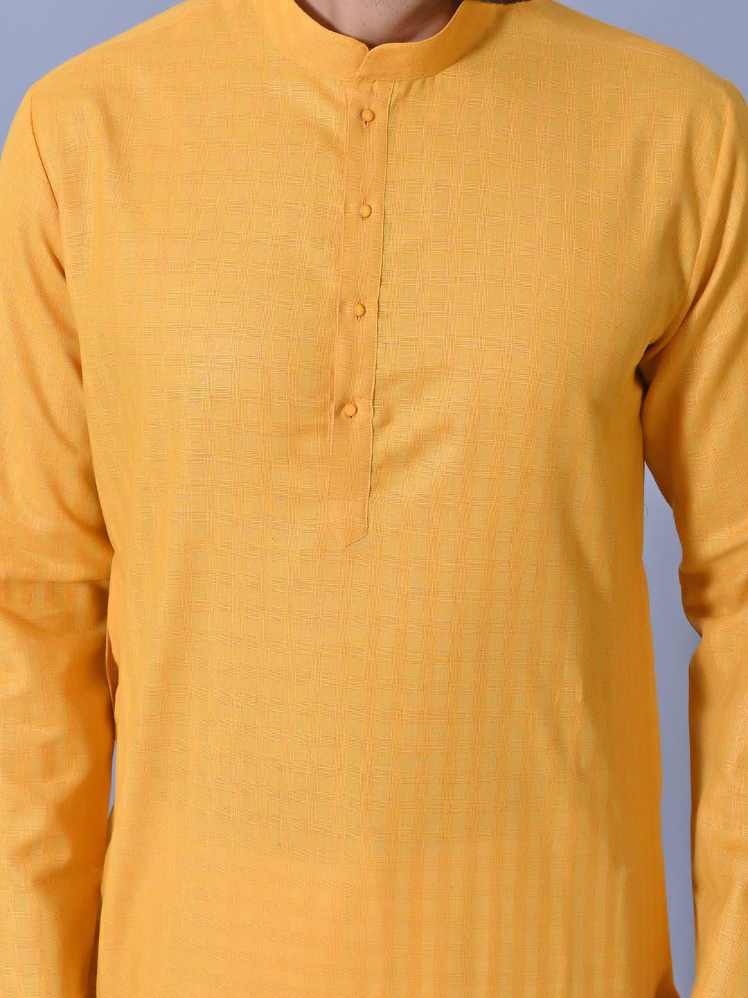 Textured Mustard Kurta Set